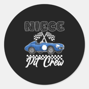 Race car birthday party racing family niece pit classic round sticker
