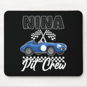 Race car birthday party racing family nina pit mouse pad