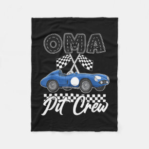 Race car birthday party racing family oma pit crew fleece blanket