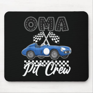 Race car birthday party racing family oma pit crew mouse pad