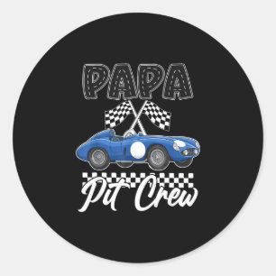 Race car birthday party racing family papa pit classic round sticker