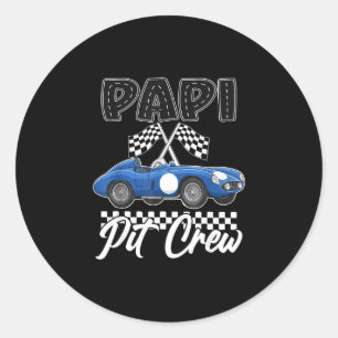 Race car birthday party racing family papi pit classic round sticker