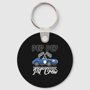 Race car birthday party racing family pep pep pit key ring