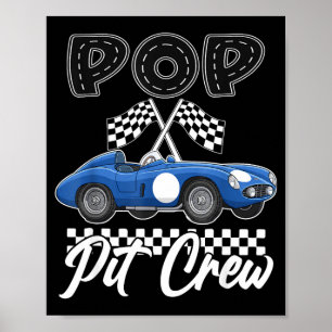 Race car birthday party racing family pop pit crew poster