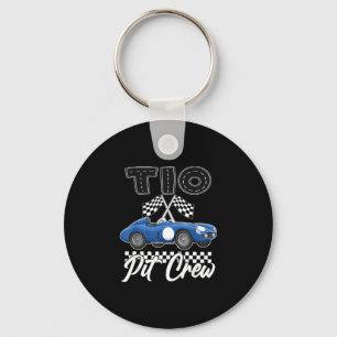 Race car birthday party racing family tio pit crew key ring