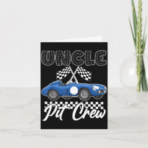 Race car birthday party racing family uncle pit card