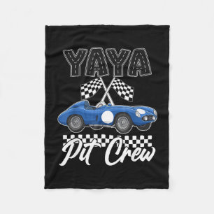 Race car birthday party racing family yaya pit fleece blanket