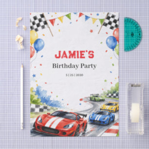 Race Car Birthday Party Sports Boys Racing Party Tissue Paper
