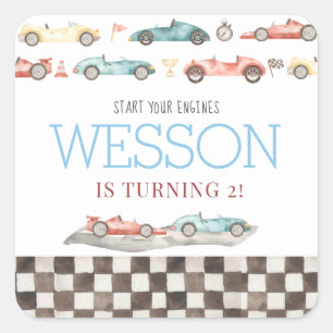 Race Car Birthday stickers