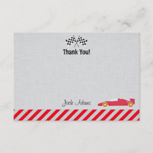 Race Car Birthday Thank You Card