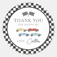 Race Car Birthday Thank You Stickers