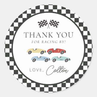 Race Car Birthday Thank You Stickers