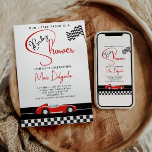 Race Car Boy Baby Shower Fast and Fun Baby Shower Invitation