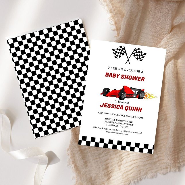 Race Car boy Baby shower Invitation (Creator Uploaded)
