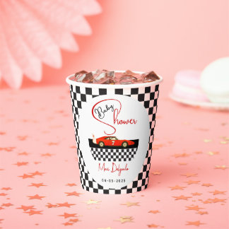 Race Car Boy Baby Shower | Little Racer Party Paper Cups