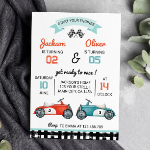 Race Car Boy Birthday Invitation
