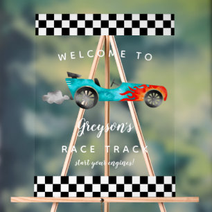 Race Car Boy Birthday Party Sign
