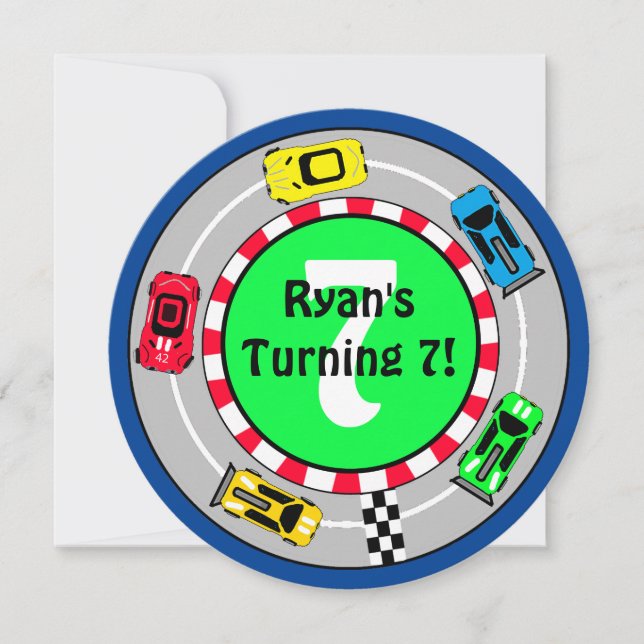 Race Car Boy's Birthday Invitation (Front)