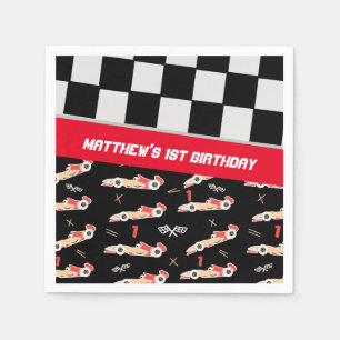 Race Car Boys First Birthday  Napkin
