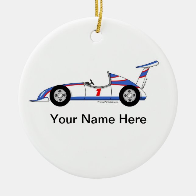 Race Car Ceramic Ornament (Front)