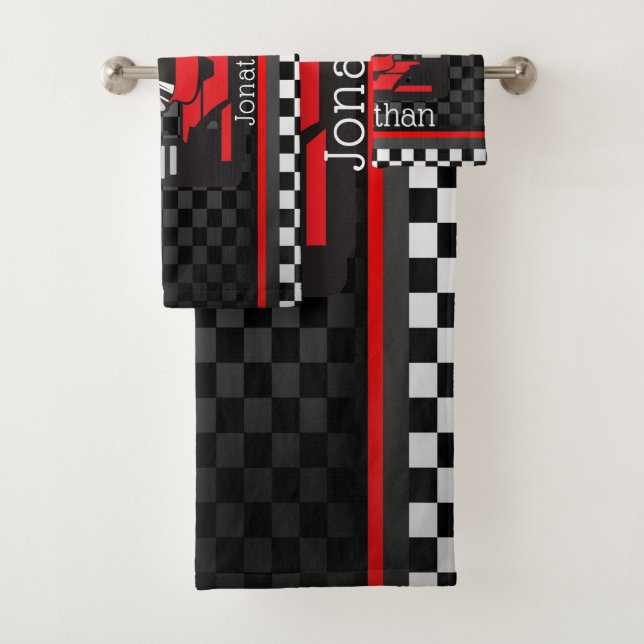 Race Car Design Bath Towel Set (Insitu)