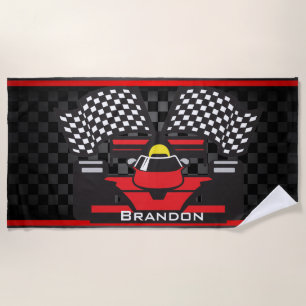 Race Car Design Beach Towel