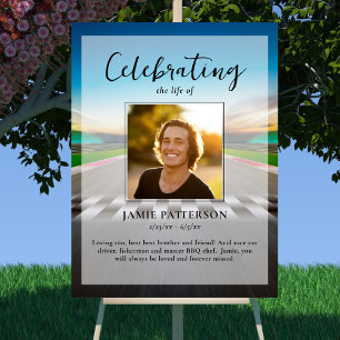 Race Car Driver Celebration of Life, Funeral Photo Poster