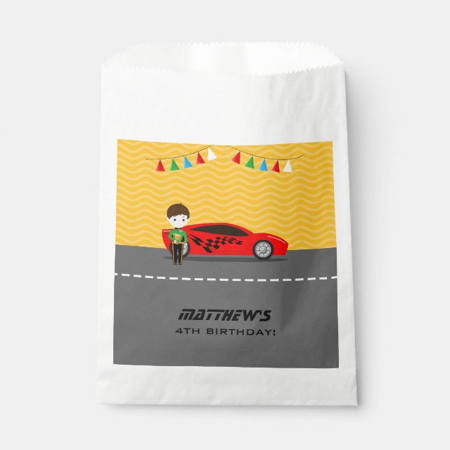 Race Car Driver Favour Bag (Front)