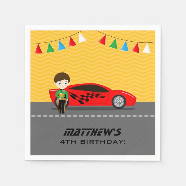 Race Car Driver Napkin (Front)