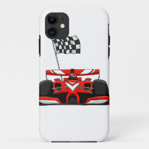 Race car extreme cartoon Choose background colour iPhone 11 Case