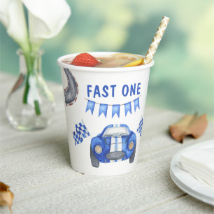 Race Car First Birthday Party Paper Cups