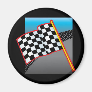 Race Car Flag Magnet