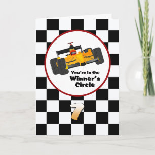 Race Car Happy 7th Birthday Card
