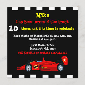 Race Car Invitation