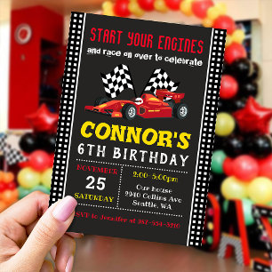 Race Car Invitation, Racing Birthday Invitation