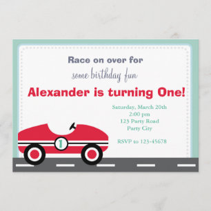 Race Car Invitation (Ride On Birthday for Boys)