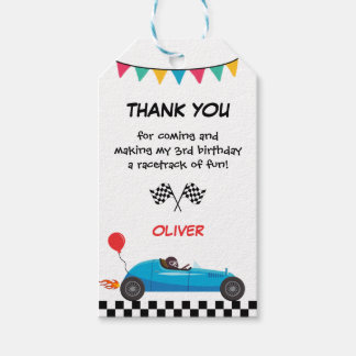 Race Car Kids Birthday Party Invitation Greetings Gift Tags