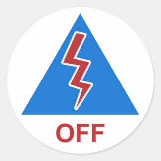 Race Car Kill Switch Decal "Off" Classic Round Sticker