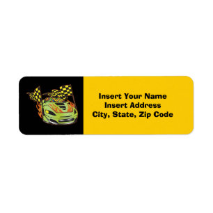 Race Car Label Return Address Label