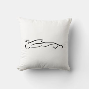 Race Car Line Drawing Silhouette Cushion