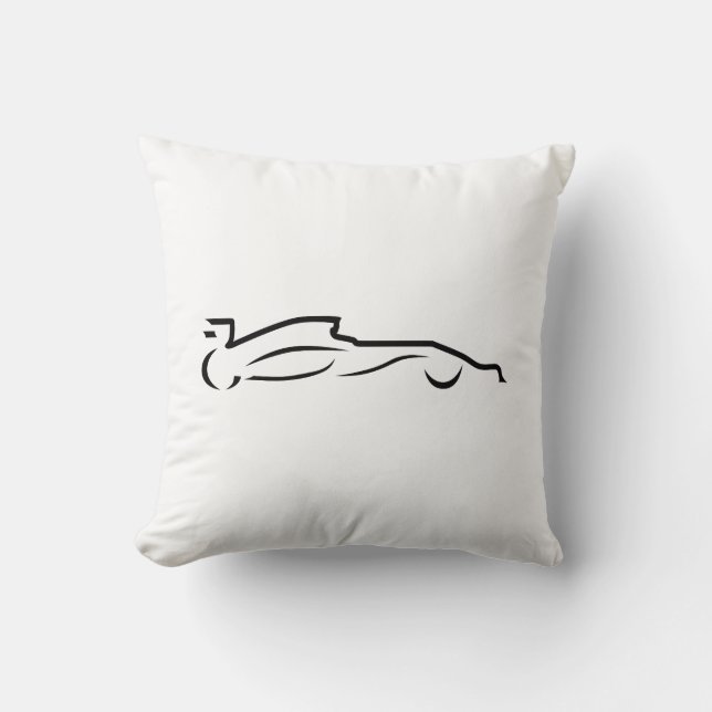 Race Car Line Drawing Silhouette Cushion (Front)