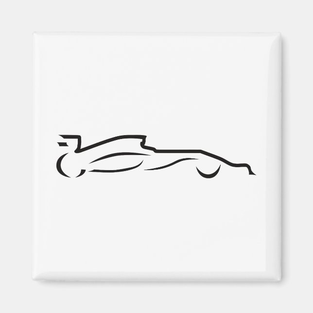 Race Car Line Drawing Silhouette Magnet (Front)