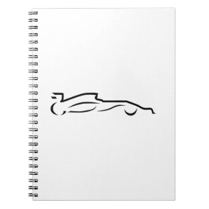 Race Car Line Drawing Silhouette Notebook