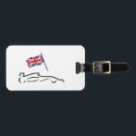 Race Car Line Drawing with British Flag Luggage Tag<br><div class="desc">Race car line drawing with UK Flag. Cool outfit with19.03.2020 motor racing motive. A perfect match for all racing car lovers. Great Gift idea for adults,  men,  women,  kids and teens.</div>