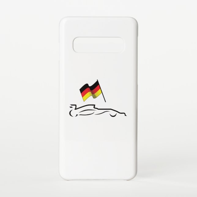 Race Car Line Drawing with German Flag Samsung Galaxy Case (Back)
