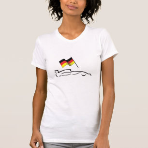 Race Car Line Drawing with German Flag T-Shirt