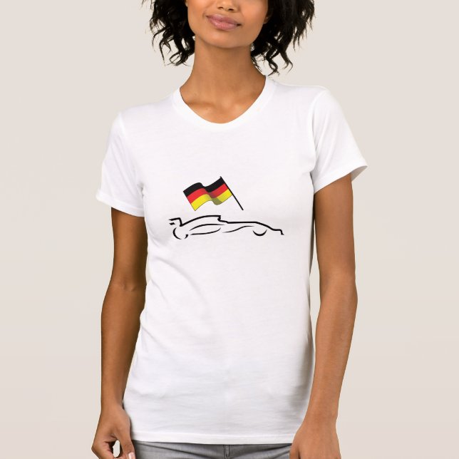 Race Car Line Drawing with German Flag T-Shirt (Front)
