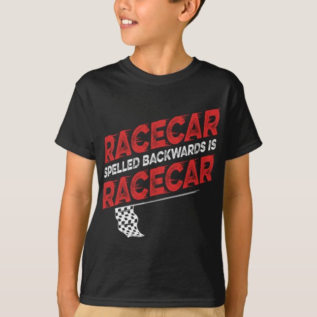 Race Car Lovers Car Racing Apparel Racecar Spelled T-Shirt (Front)