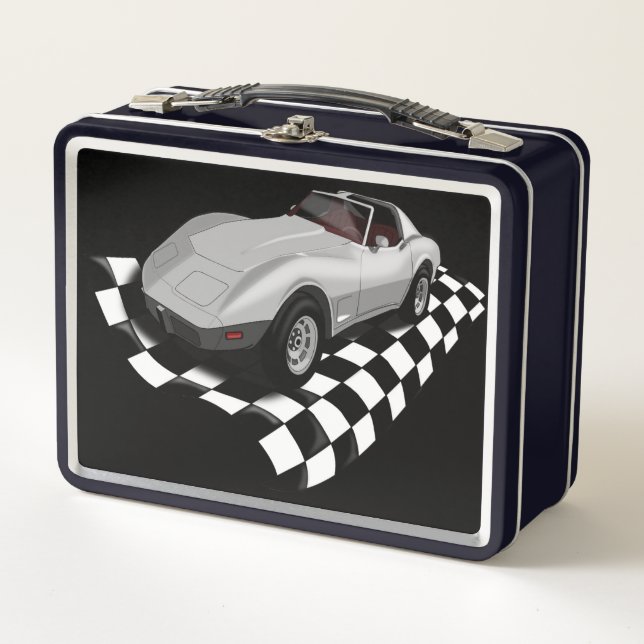 Race car metal lunch box (Front)