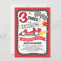 Race Car Miles Around the Track Boy Birthday